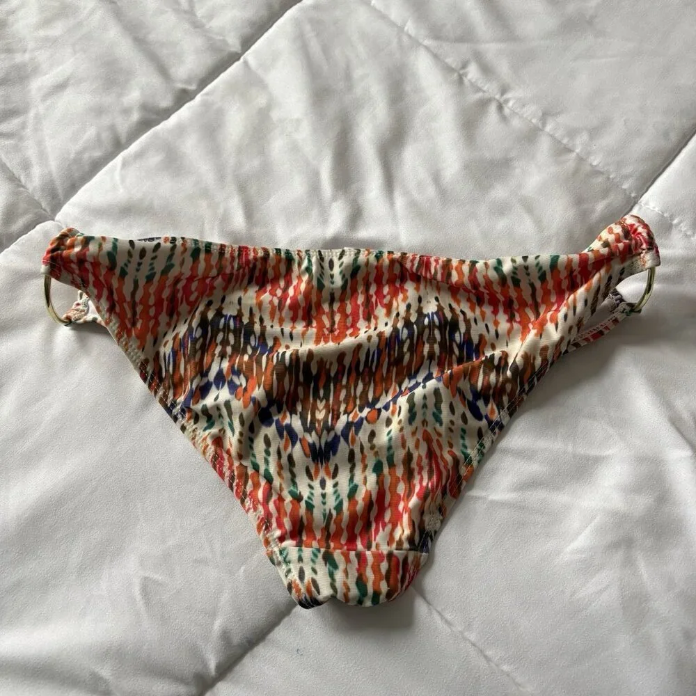 Voda Swim Womens Size Large Bikini Bottom Orange Summer Beach Made‎ In USA